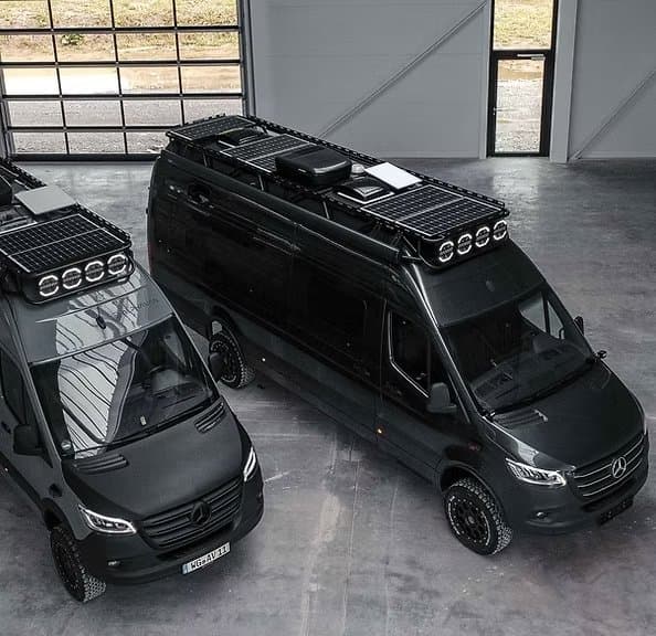Two Alphavan motorhomes seen from above